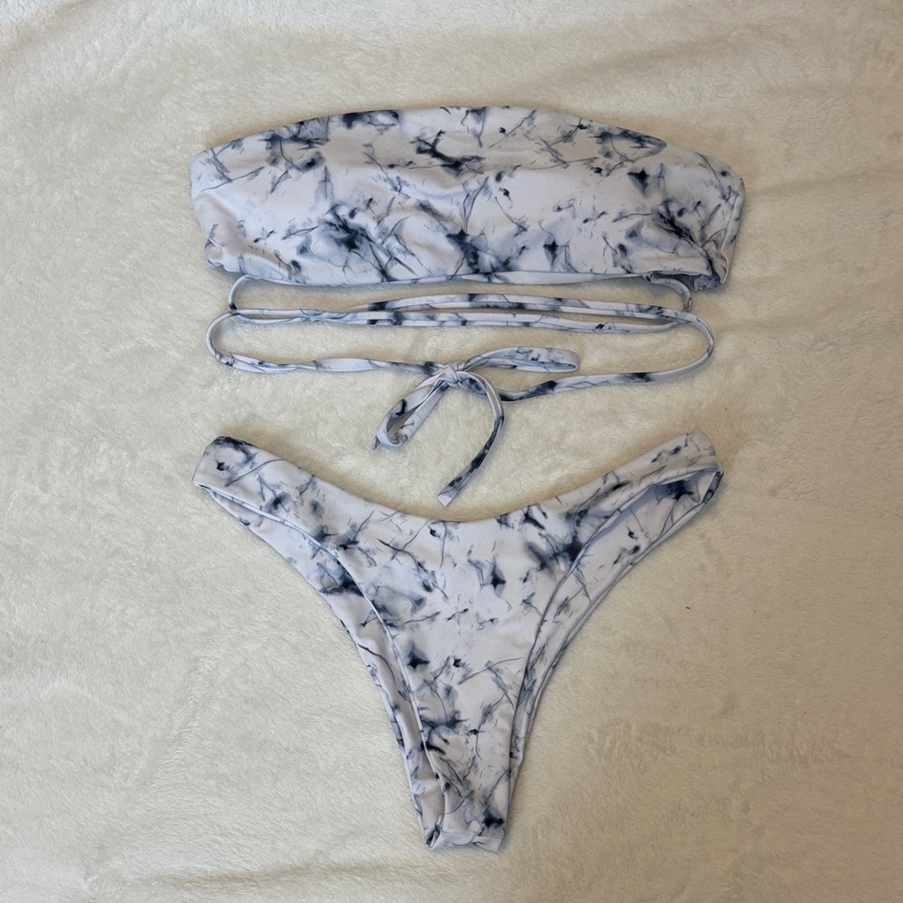 Marble Print Bikini Set